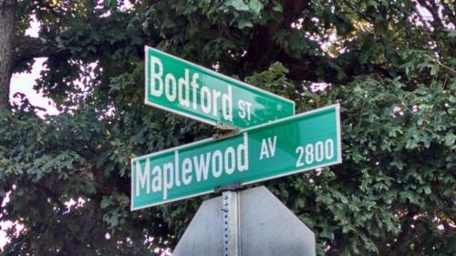 We are located on the corner of Maplewood Avenue and Bodford Street 